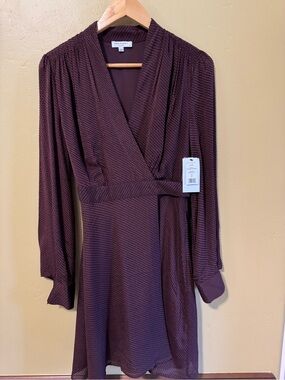 Equipment NWT Plum Textured Wrap Dress